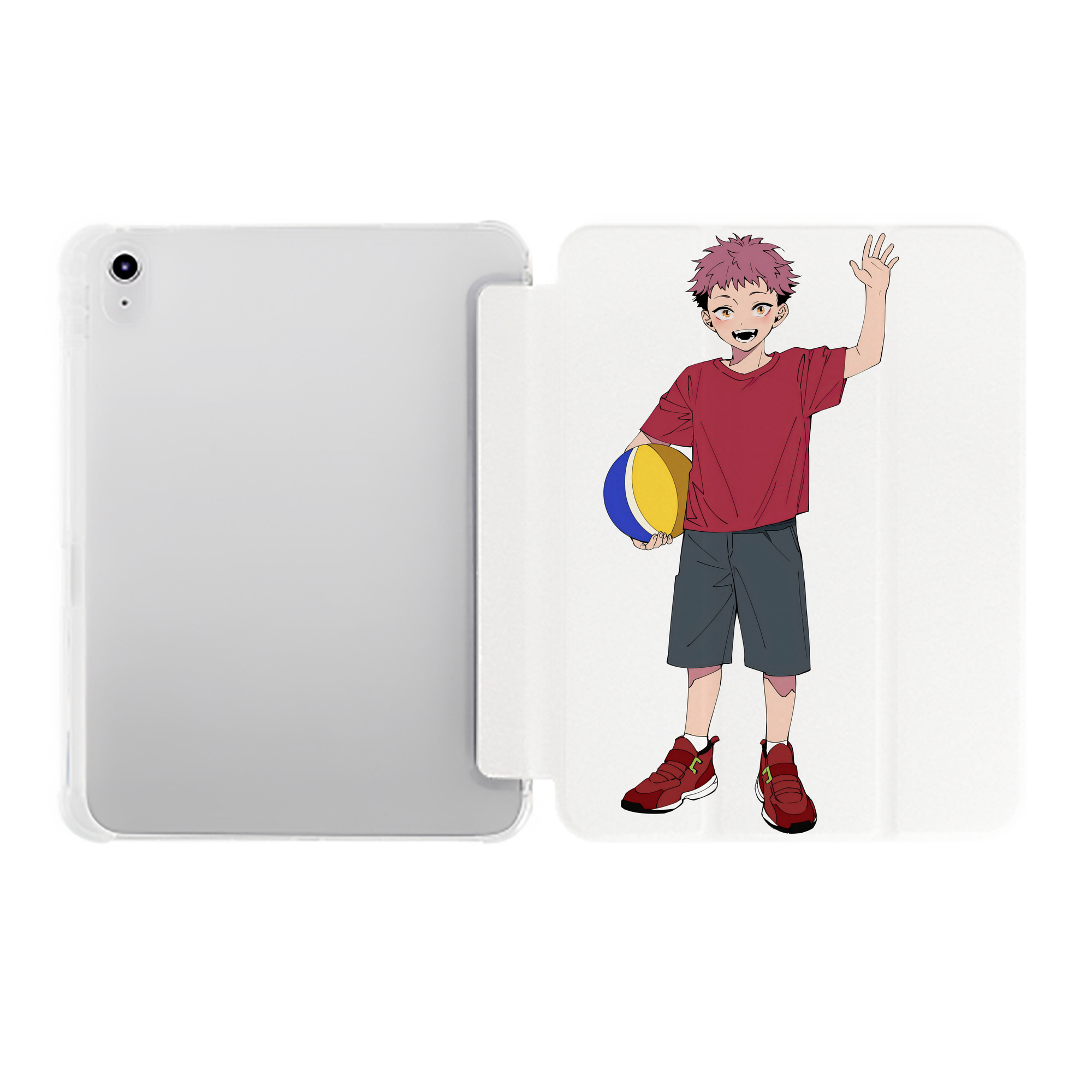 （画像用） 呪術廻戦 Jujutsu Kaisen IPad ケース ペン収納付き 三つ折りスタンド PUレザー×シリコン 対応機種9.5/10.5/10.9インチ